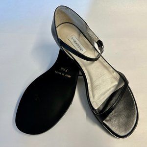 skinny strap Black Leather Sandals